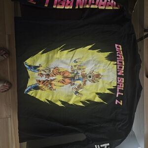 Man's Dragon Ball Z Super Saiyan Graphic Lomg Sleeve Shirt - Black & Yellow